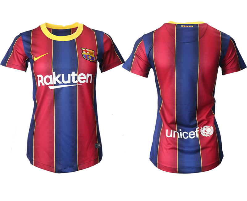 Women 2020-2021 Barcelona home aaa version blank red Soccer Jerseys->real madrid jersey->Soccer Club Jersey